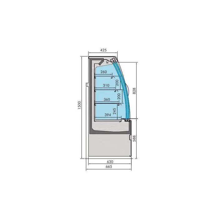 VITRINE RÉFRIGÉRÉE NOAH AVEC PORTES COULISSANTES 1.5 7350.0025 Combisteel