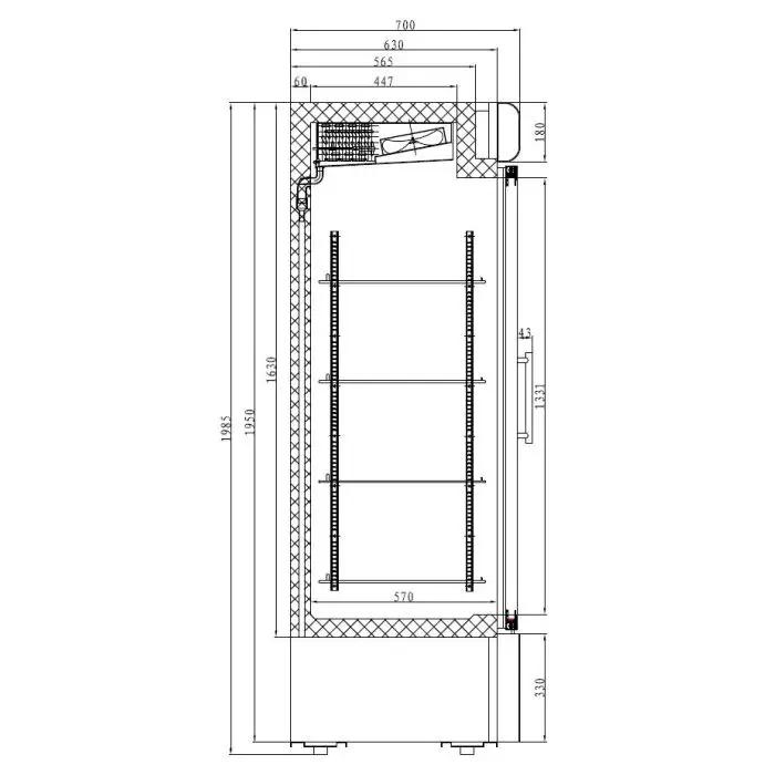 CONGÉLATEUR 2 PORTES EN VERRE 7450.0157 Combisteel