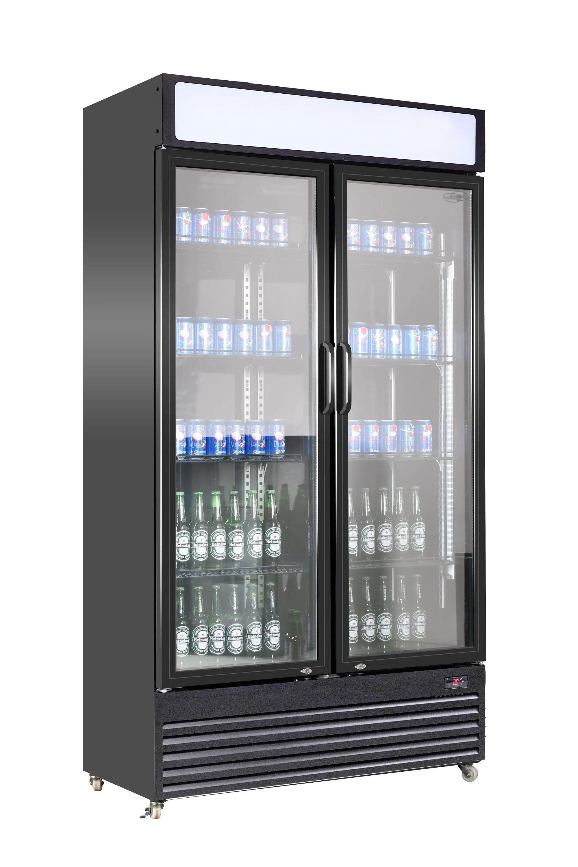 RÉFRIGÉRATEUR 2 PORTES EN VERRE BEZ-780 GD NOIR  7455.1394 Combisteel