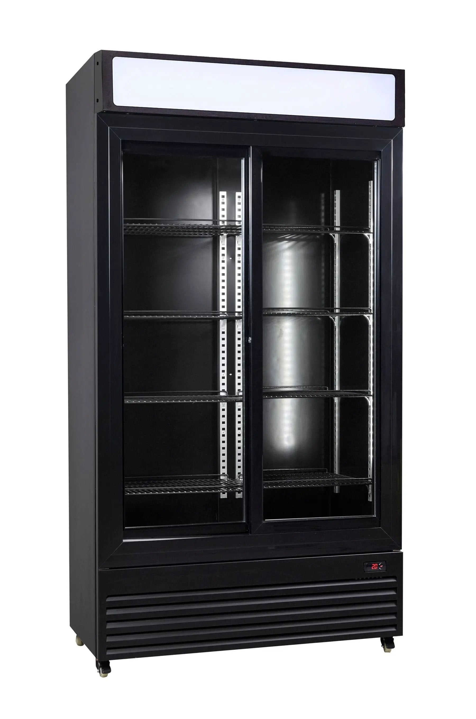 RÉFRIGÉRATEUR AVEC PORTES COULISSANTES EN VERRES BEZ-780 SL NOIR 7455.1398 Combisteel by Combisteel