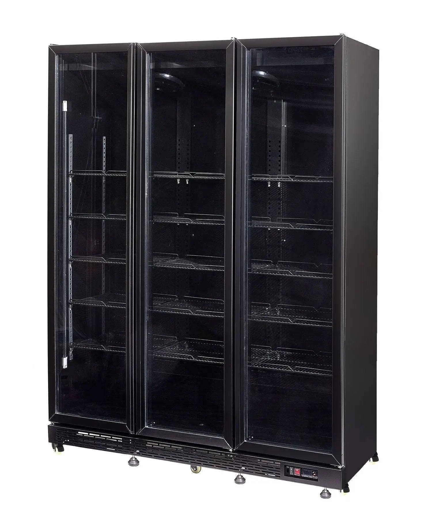 RÉFRIGÉRATEUR 3 PORTES EN VERRE NOIR NAP-1200 HT - AVEC PORTE CHAUFFANTE 7455.1925 Combisteel by Combisteel