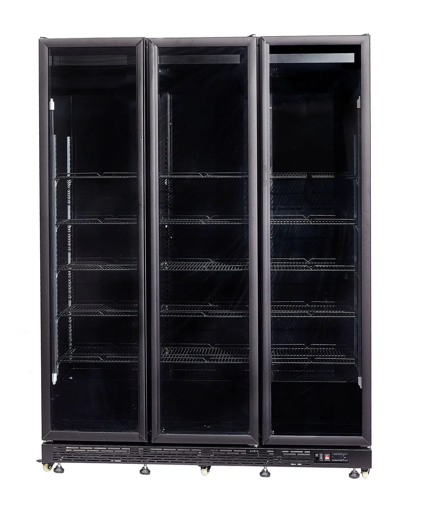 RÉFRIGÉRATEUR 3 PORTES EN VERRE NOIR NAP-1200 HT - AVEC PORTE CHAUFFANTE 7455.1925 Combisteel by Combisteel