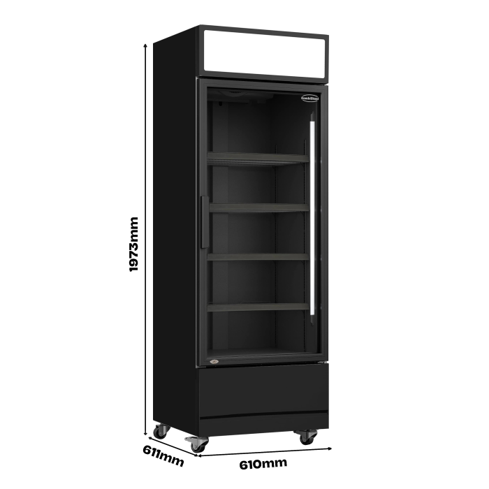RÉFRIGÉRATEUR PORTE EN VERRE FCU-370 BL 7455.2104 Combisteel