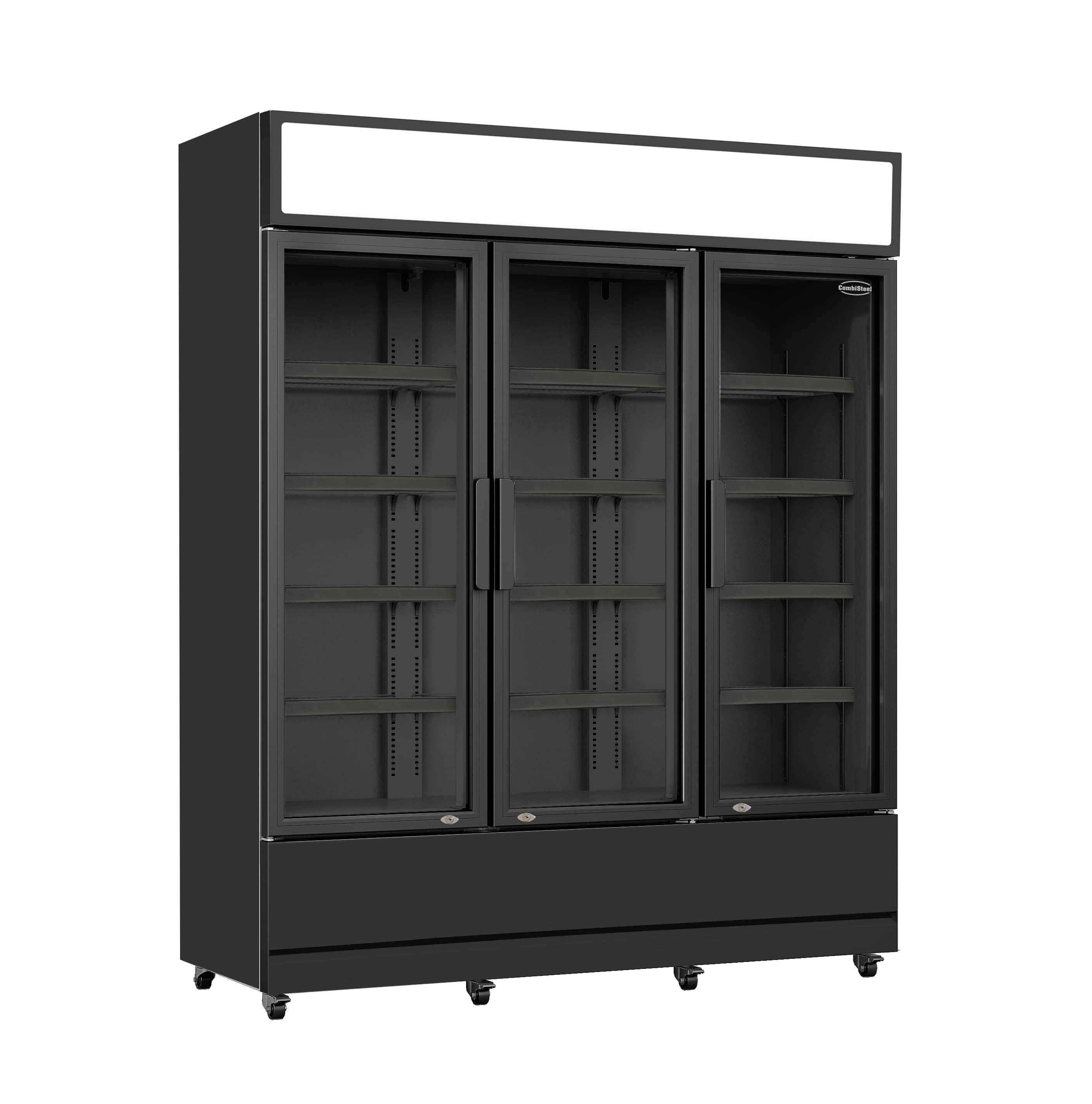 RÉFRIGÉRATEUR 3 PORTES EN VERRE NOIR FCU-1200 BL - 7455.2115 - Combisteel by Combisteel