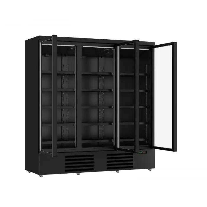 CONGÉLATEUR LIBRE SERVICE 3 PORTES EN VERRE NOIR JDE-1530F BL - 7455.2250 - Combisteel by Combisteel
