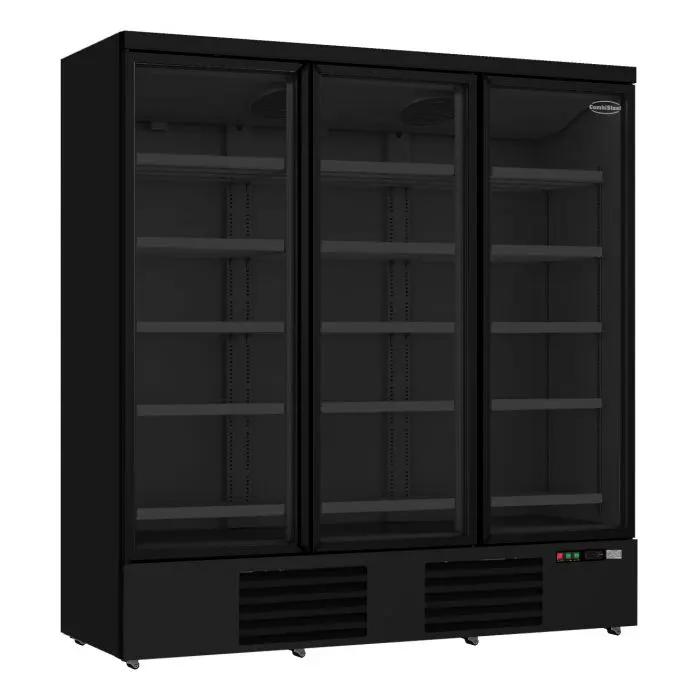 CONGÉLATEUR LIBRE SERVICE 3 PORTES EN VERRE NOIR JDE-1530F BL - 7455.2250 - Combisteel by Combisteel