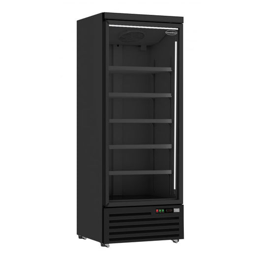 CONGÉLATEUR 1 PORTE EN VERRE NOIR JDE-600F BL