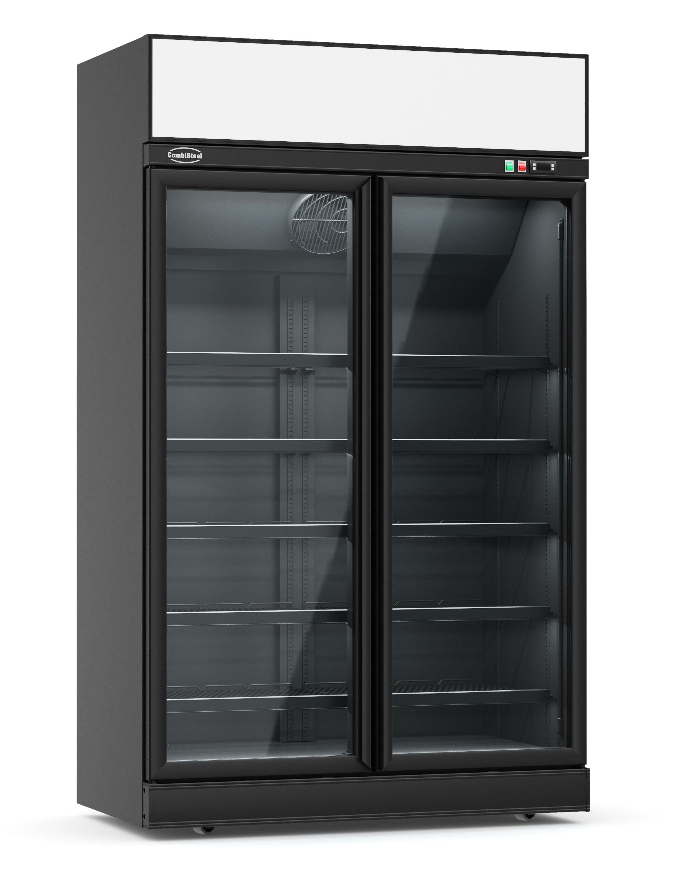 RÉFRIGÉRATEUR 2 PORTES EN VERRE NOIR INS-1000R BL 7455.2405 Combisteel by Combisteel