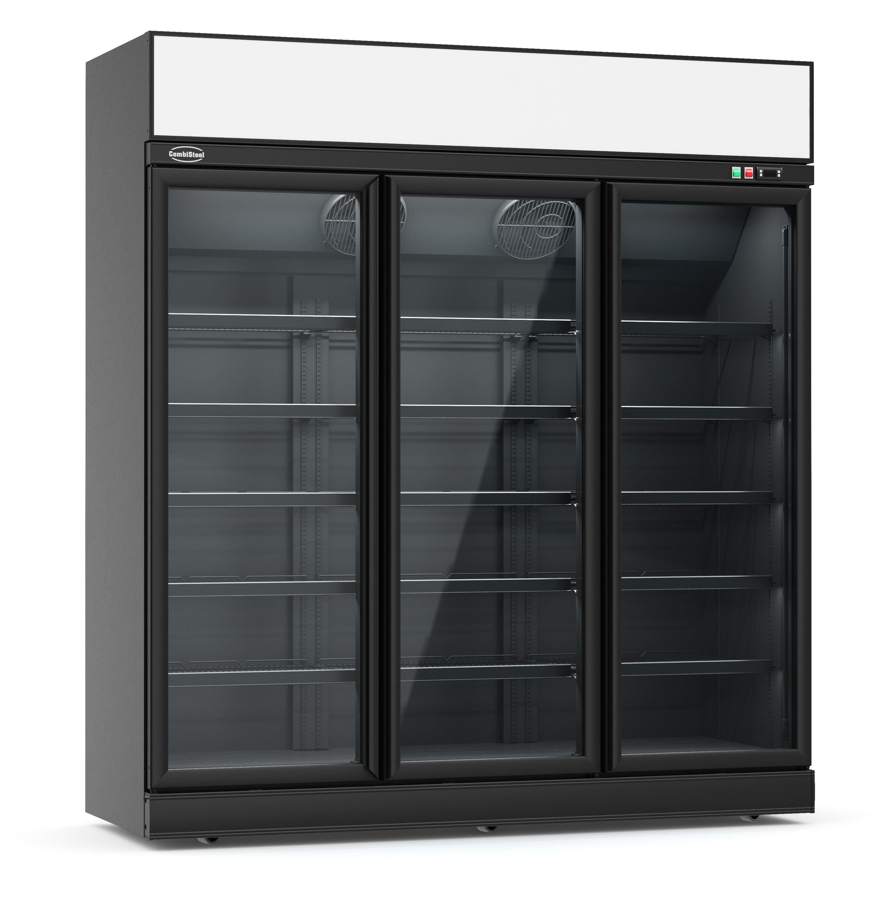 RÉFRIGÉRATEUR 3 PORTES EN VERRE NOIR INS-1530R BL 7455.2415 Combisteel by Combisteel