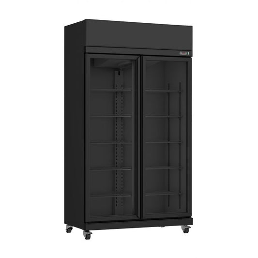 RÉFRIGÉRATEUR 2 PORTES EN VERRE NOIR IRM-770 BL 7455.3150 Combisteel
