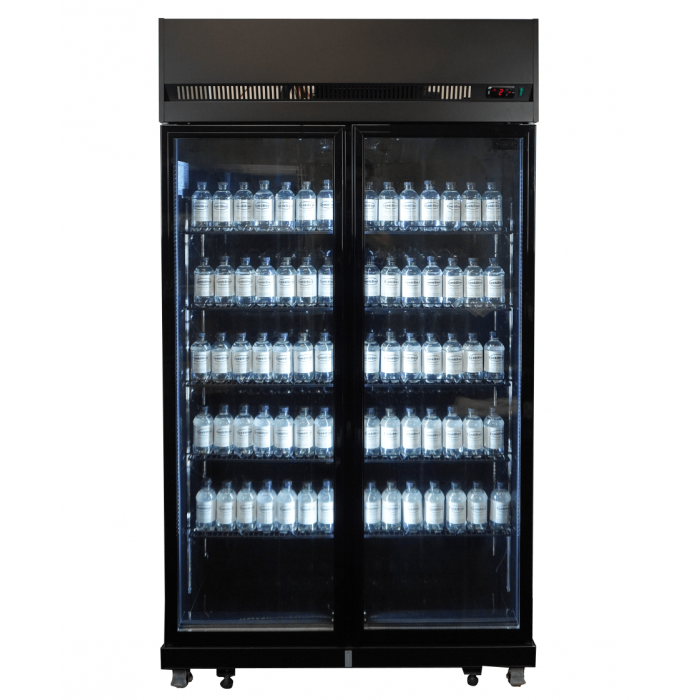 RÉFRIGÉRATEUR 2 PORTES EN VERRE NOIR IRM-770 BL 7455.3150 Combisteel