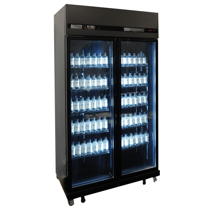 RÉFRIGÉRATEUR 2 PORTES EN VERRE NOIR IRM-770 BL 7455.3150 Combisteel
