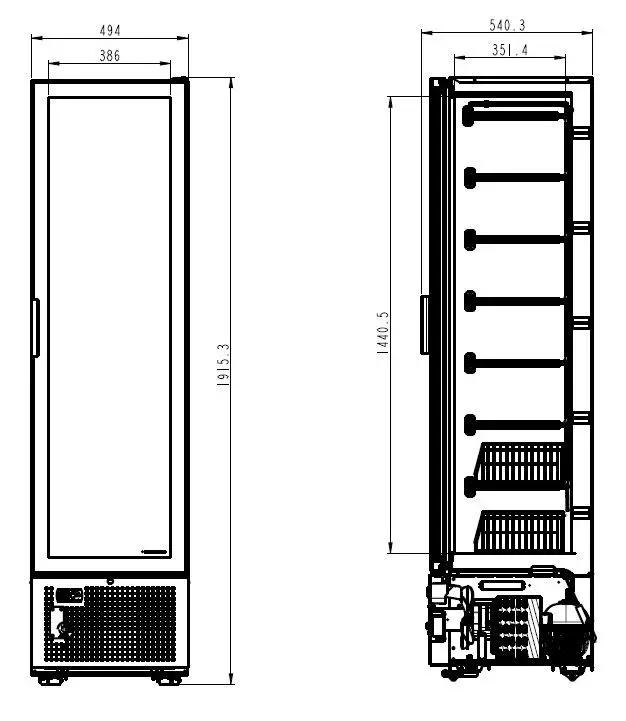 CONGÉLATEUR 1 PORTE EN VERRE 221L 7464.0050 Combisteel