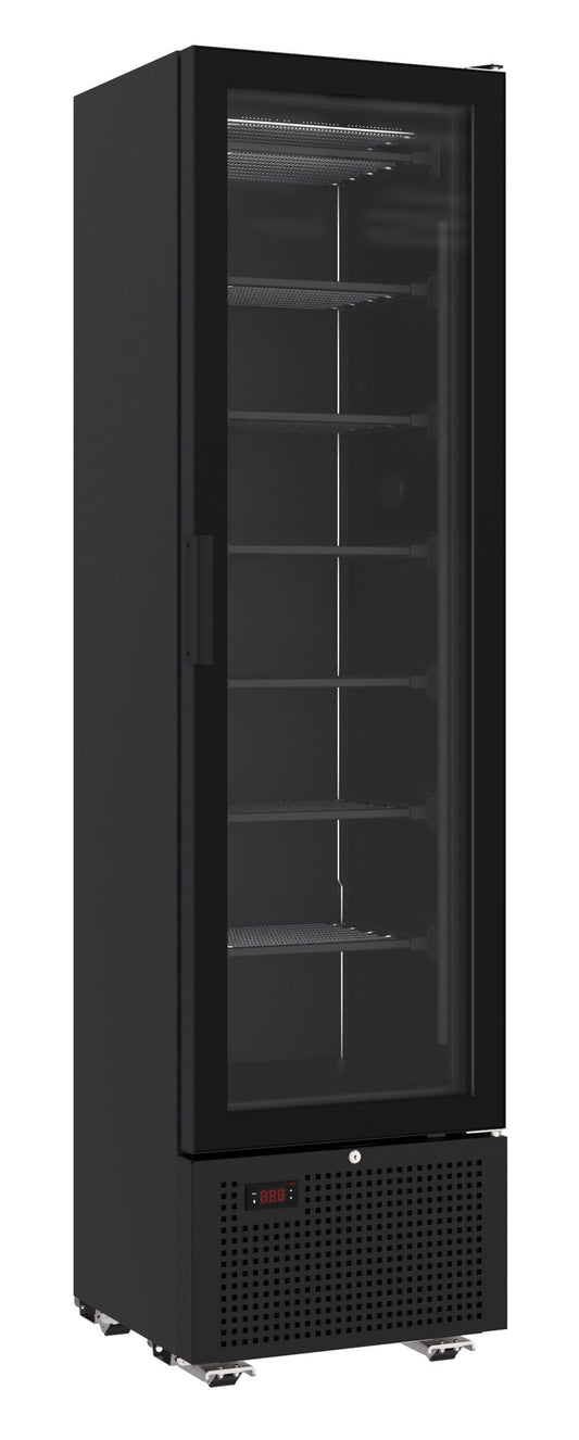 CONGÉLATEUR 1 PORTE EN VERRE NOIR 221L 7464.0052 Combisteel