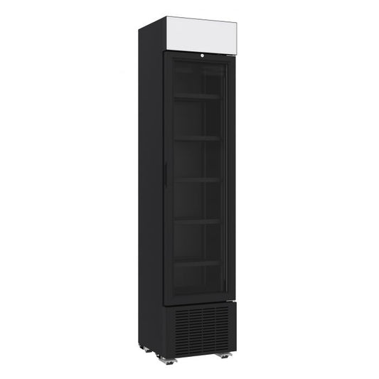 RÉFRIGÉRATEUR 1 PORTE EN VERRE NOIR 232L *TRANSPORT SUR DEMANDE*  7464.0200  Combisteel