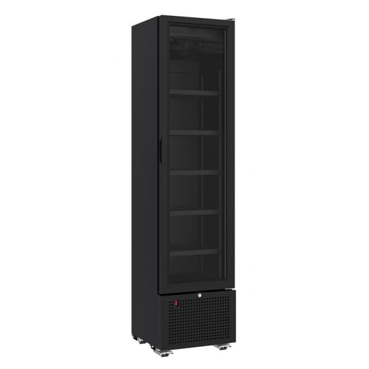 RÉFRIGÉRATEUR 1 PORTE EN VERRE NOIR 221L  7464.0205 Combisteel