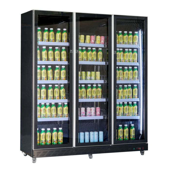 RÉFRIGÉRATEUR 3 PORTES EN VERRE NOIR 7526.0015 Combisteel