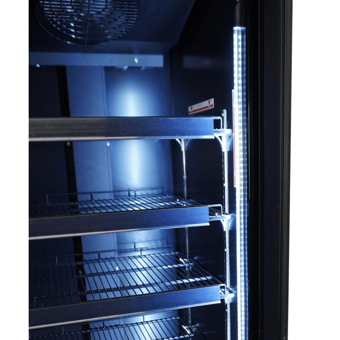 RÉFRIGÉRATEUR 1 PORTE EN VERRE NOIR CEB-500R BL 7526.0100 Combisteel by Combisteel