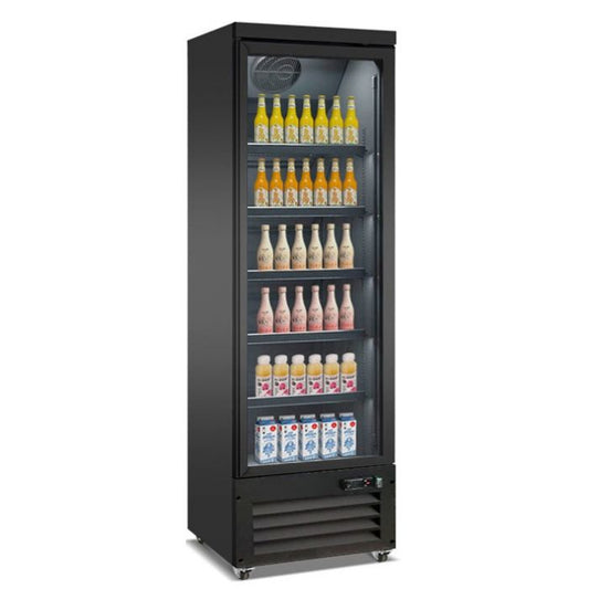 RÉFRIGÉRATEUR 1 PORTE EN VERRE NOIR CEB-500R BL  7526.0100 Combisteel