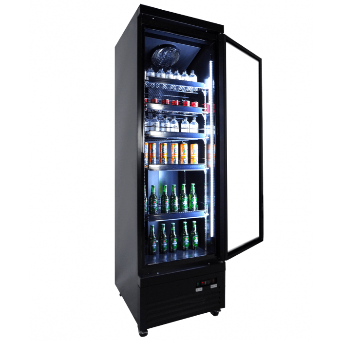 RÉFRIGÉRATEUR 1 PORTE EN VERRE NOIR CEB-500R BL 7526.0100 Combisteel by Combisteel