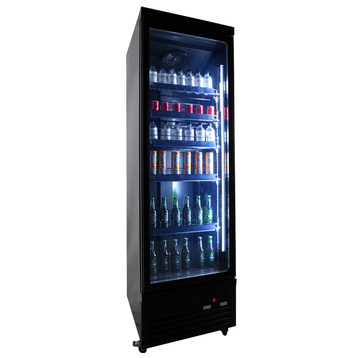 RÉFRIGÉRATEUR 1 PORTE EN VERRE NOIR CEB-500R BL 7526.0100 Combisteel by Combisteel