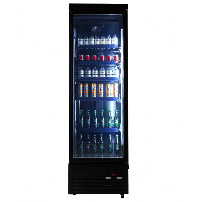 RÉFRIGÉRATEUR 1 PORTE EN VERRE NOIR CEB-500R BL 7526.0100 Combisteel by Combisteel