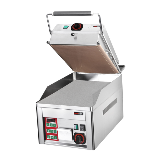 Clam - Plaque de cuisson électrique lisse chrome durable avec plaque de contact | REDFOX - FTHC 30 ED + KD 30 T