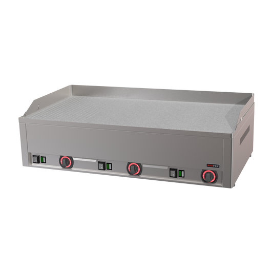 Plaque de cuisson 97x48 électrique chrome durable combinée TOP 400 V | REDFOX - FTHRC 90 E