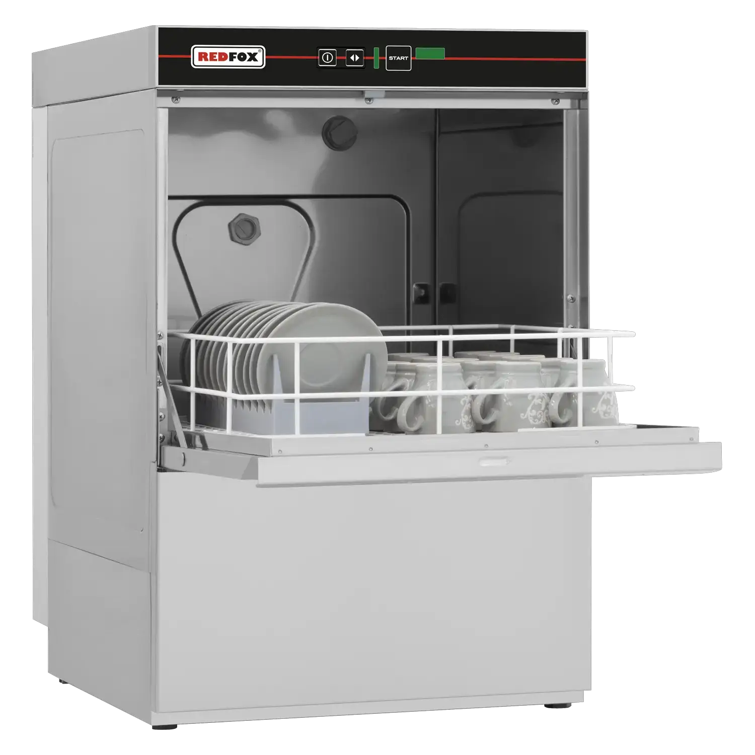 Lave-vaisselle et verre frontal revêtement simple avec pompe de vidange 39x39 - 230 V | REDFOX - QQI 42 P