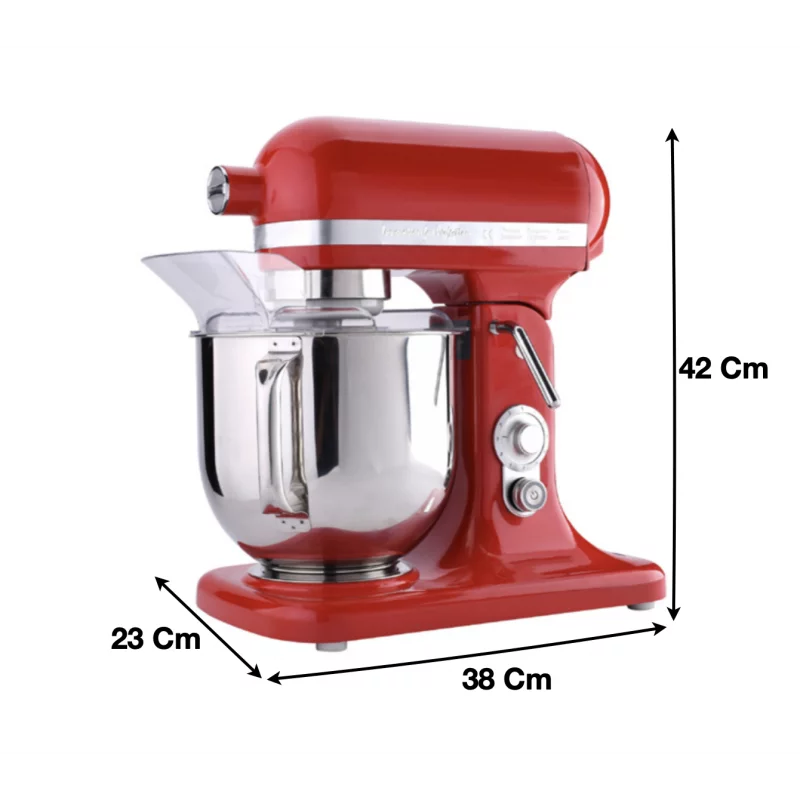 Batteur mélangeur 7 litres rouge