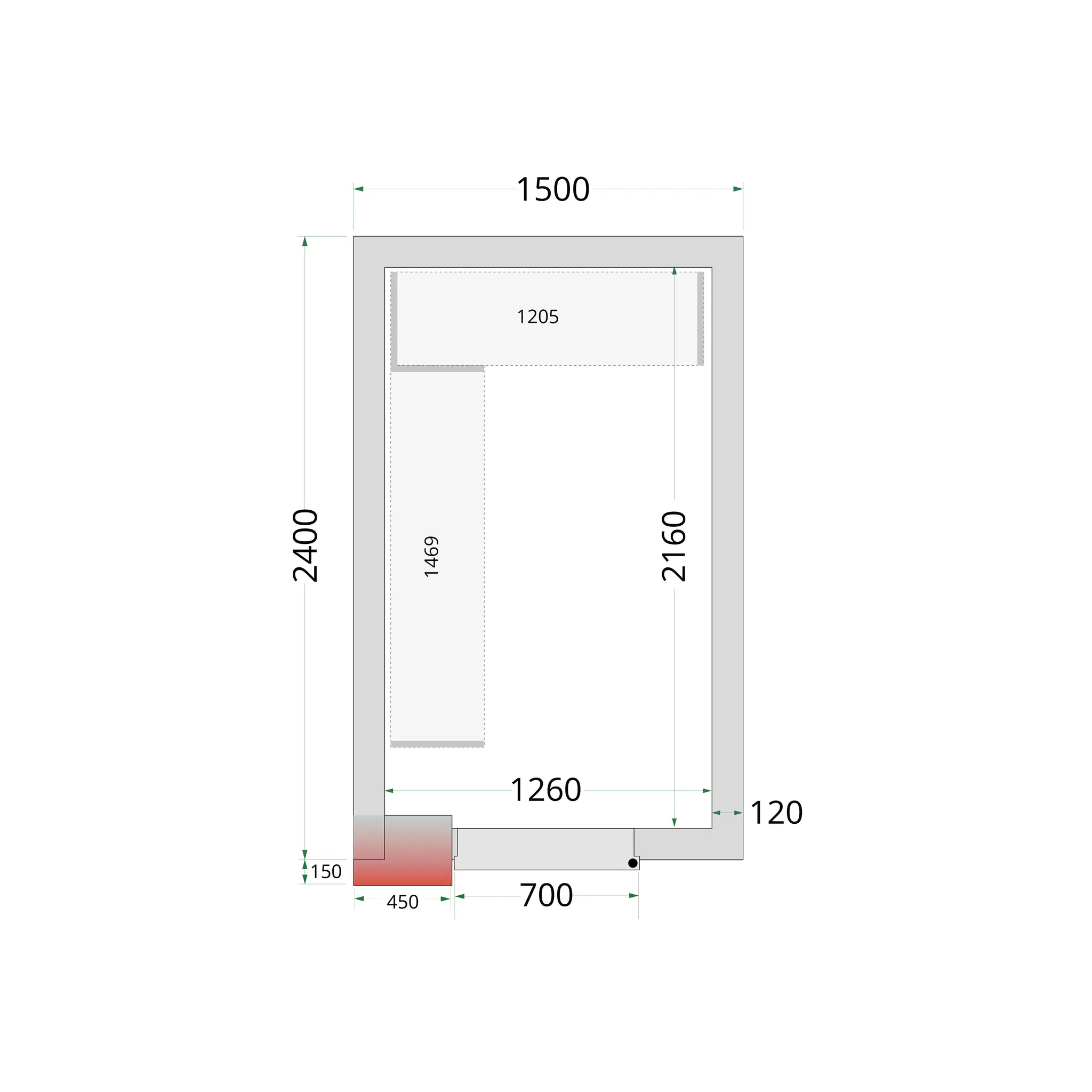 Panneaux de chambre froide 120 mm - TEFCOLD - CR-150X240X220-44144 by TEFCOLD