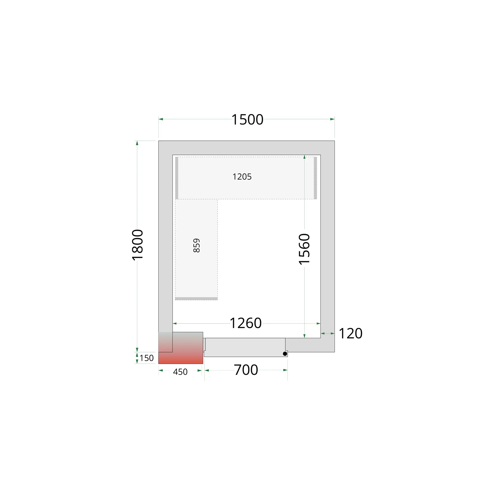 Panneaux de chambre froide 120 mm - TEFCOLD - CR-150X180X220-44142 by TEFCOLD
