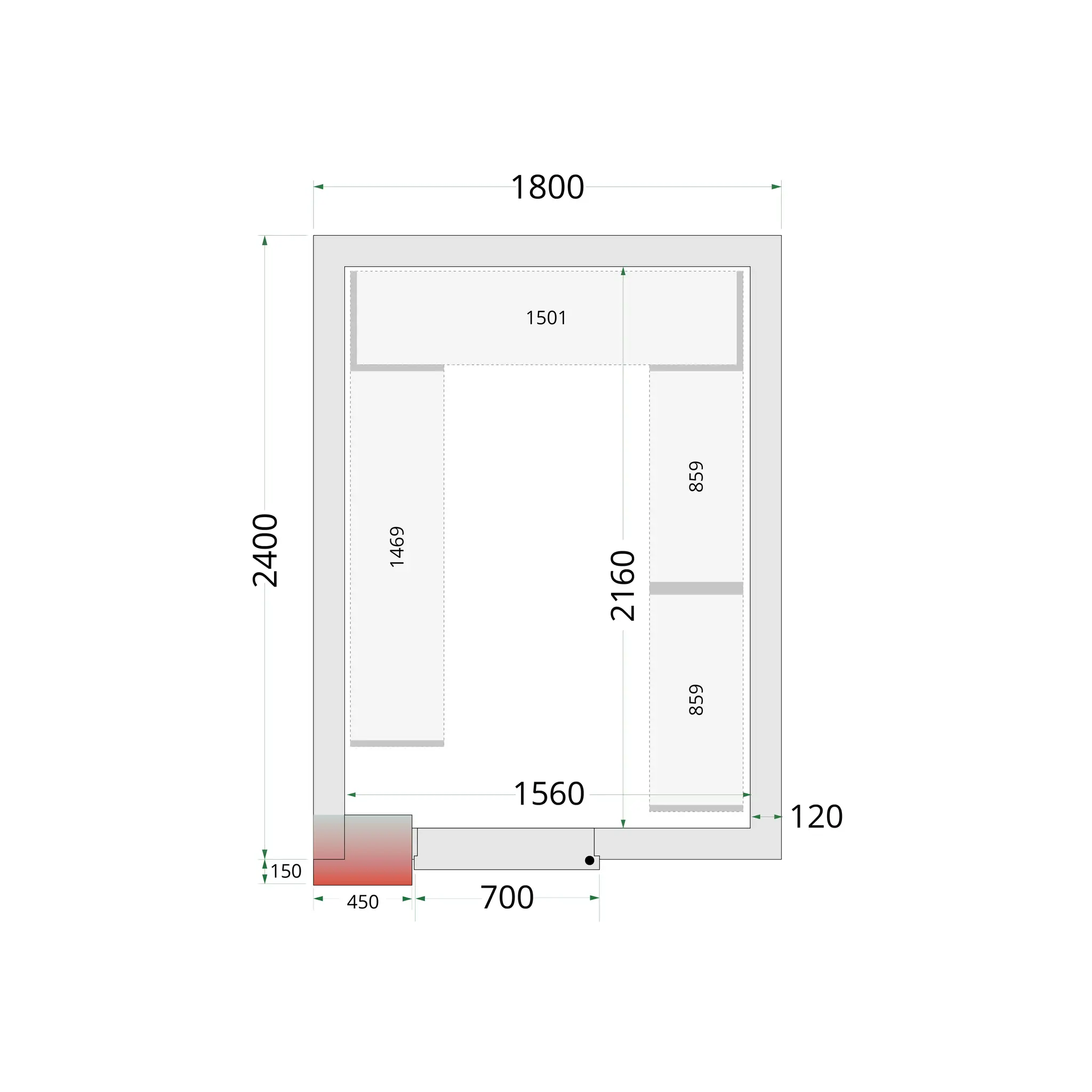 Panneaux de chambre froide 120 mm - TEFCOLD - CR-180X240X220-44149 by TEFCOLD