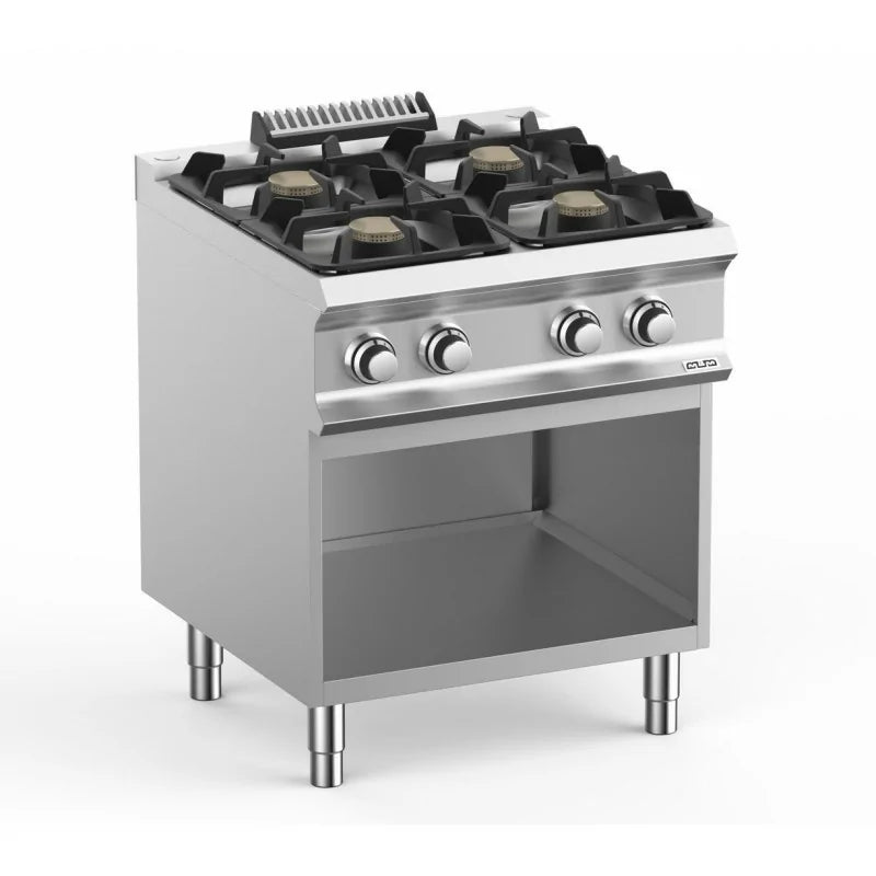 Fourneau professionnel gaz 4 feux 7kW sur baie libre - domina pro 700 - FB77AXL - MBM by MBM