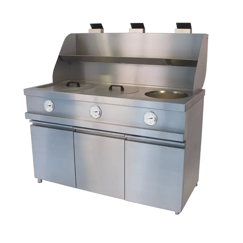 Friteuse professionnel gaz 3 cuves rondes de 3x13 L - MECA-FRYER 3B - Bertrand by Bertrand