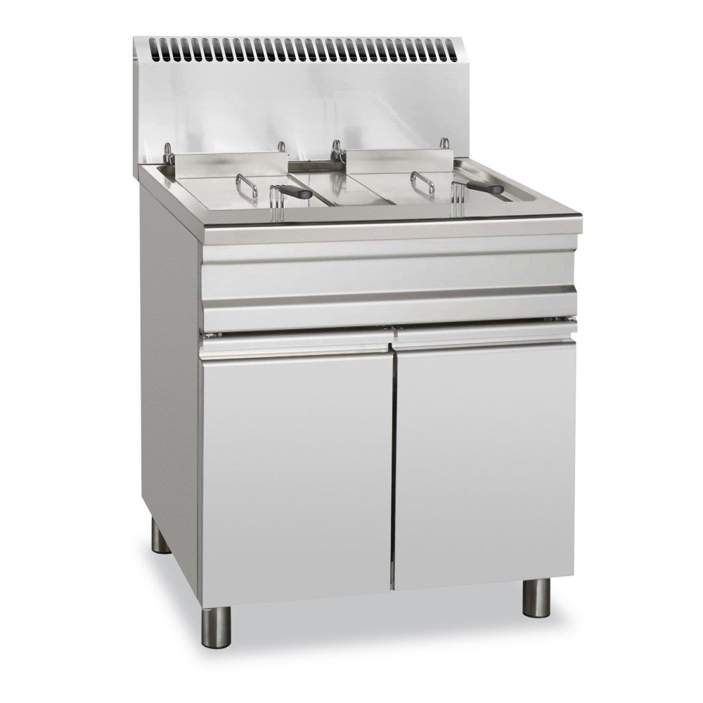 Friteuse professionnel gaz 2x17,5 litres sur coffre - GF25+25S - MBM by MBM