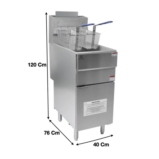 Friteuse à gaz simple en inox 23 L