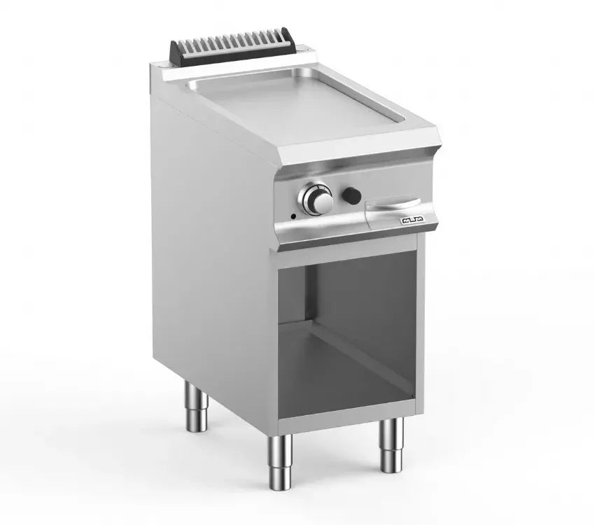 Plaque a snack professionnel gaz sur soubassment libre, 1 plaque lisse chromee domina pro 700 - FTBG74ALC - MBM by MBM