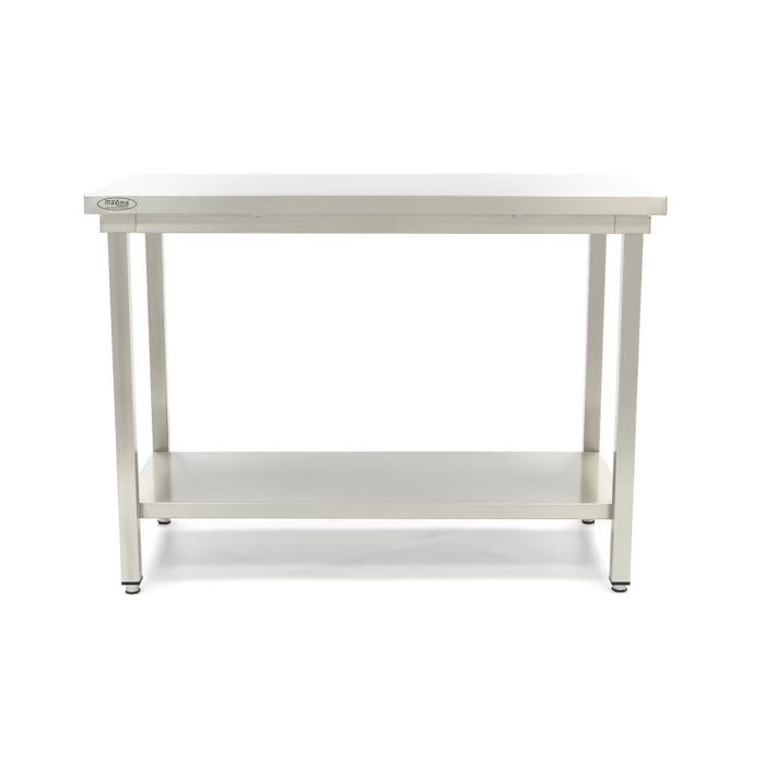 Table en acier inoxydable - 80 x 60 cm - hauteur réglable - avec étagère de rangement