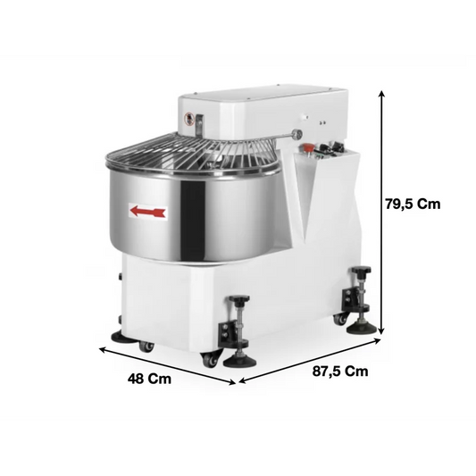 Pétrin à spirale avec tête fixe 1 vitesse 40 L