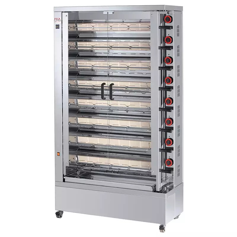 Rôtissoire verticale à gaz 8 broches 48 poulets - 840-EKO - Feca by Feca
