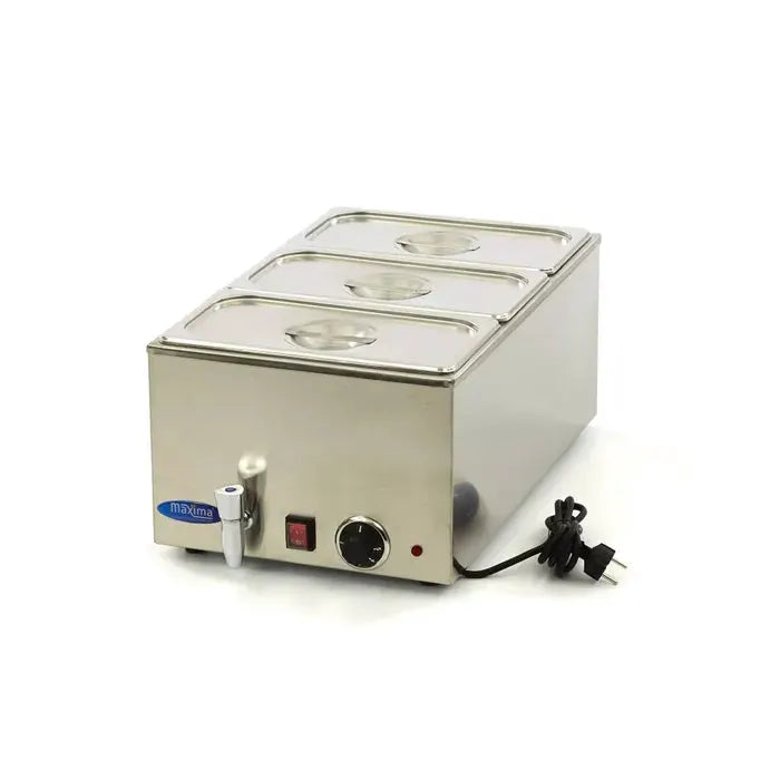 Bain Marie - avec robinet - incl 3 x 1/3 GN set - électrique by MAXIGASTRO