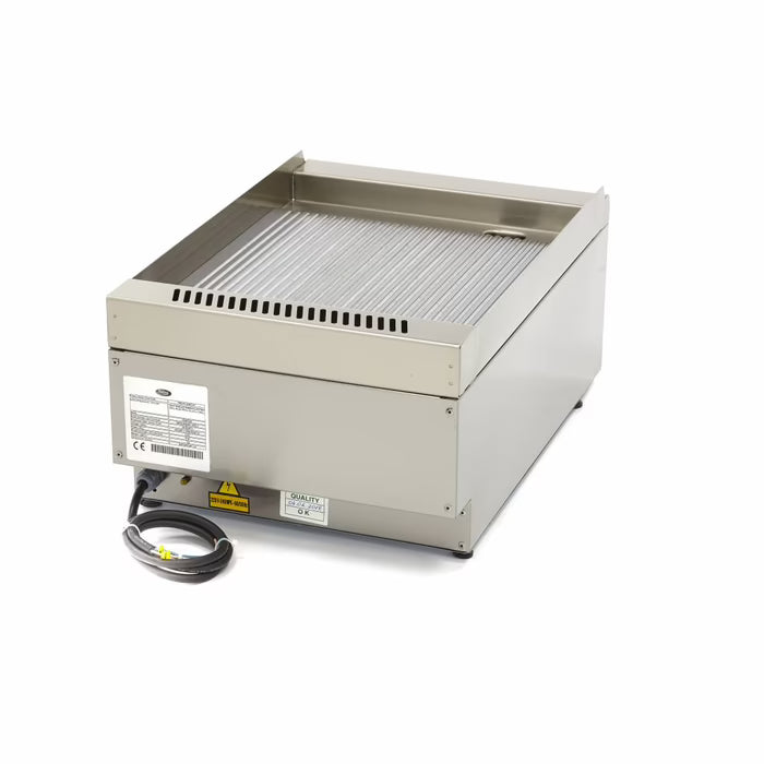 Gril de qualité commerciale - rainuré - unité simple - profondeur 60 cm - électrique