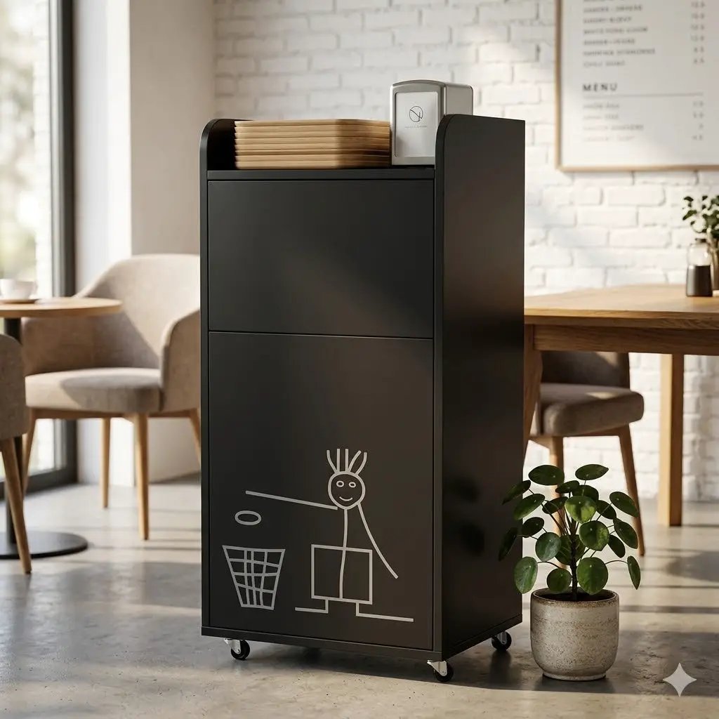 Meuble poubelle snack en bois noir - MBN - Maxi Gastro by Maxi Gastro