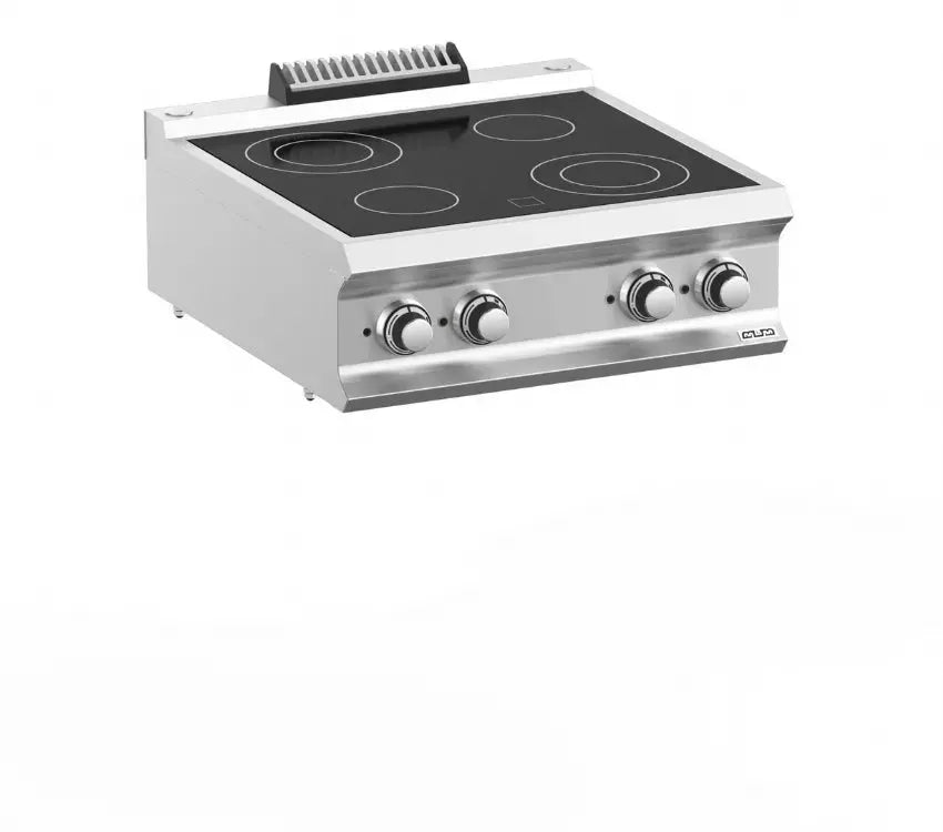 Fourneau professionnel electrique 4 plaque vitrocéramique a poser domina pro 700 - VC77T - MBM by MBM