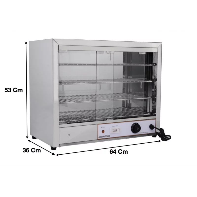 Vitrine chauffante en inox L 640 mm - FW580 - Cuistance