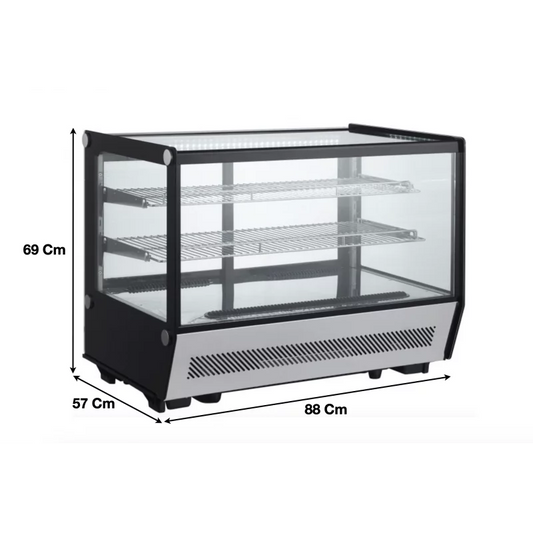 Vitrine réfrigérée panoramique avec vitrage rectangulaire 160 L